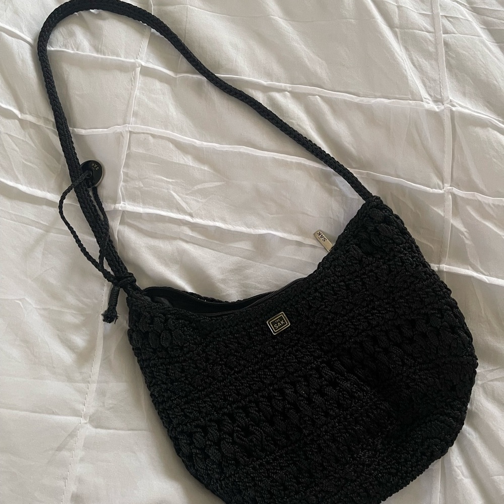 Black Crochet Shoulder Bag - The SAK
